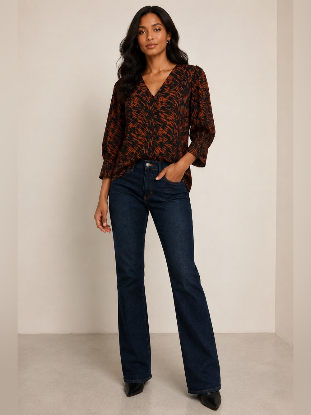 Nordstrom Tiger Print Blouse | Size Small | Good Condition